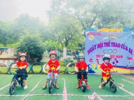 TRƯỜNG MẦM NON KỲ LONG TỔ CHỨC HOẠT ĐỘNG "NGÀY HỘI THỂ THAO CHO BÉ"