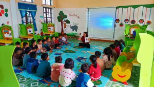 TRƯỜNG MẦM NON KỲ LONG CHO TRẺ LÀM QUEN VỚI TIẾNG ANH